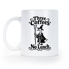 Three Coffees No Lunch Mug Funny Coffee Lover Gift Cup
