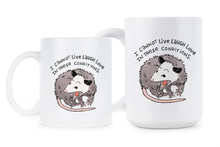 I Cannot Live Laugh Love in These Conditions Mug – Funny Opossum Coffee Cup, Feral Girl Meme Mug, Anxious Millennial Humor Gift for Friend or Coworker