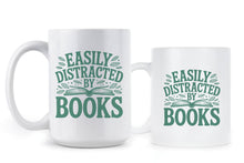 Easily Distracted by Books Mug Book Lover Coffee Cup Reading Gifts