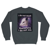 I Do Not Think Therefore I Do Not Am Sweater Possum Sweatshirt Funny Opossum