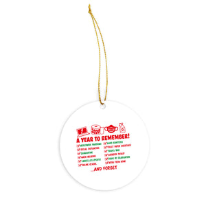 2020 A Year to Forget Ornament A Year to Remember Christmas Ornaments Funny 2020 Christmas Quarantine Tree Ornament