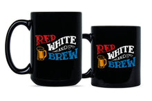 Red White and Brew Fourth of July Coffee Mug Patriotic Beer Mug Memorial Day Mug