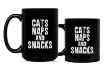 Cats Naps and Snacks Coffee Mug Funny Cat Lover Mug