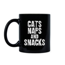 Cats Naps and Snacks Coffee Mug Funny Cat Lover Mug