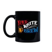 Red White and Brew Fourth of July Coffee Mug Patriotic Beer Mug Memorial Day Mug
