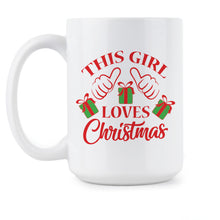 This Girl Loves Christmas Mug Just a Girl Who Loves Christmas Cup Xmas Coffee Mugs
