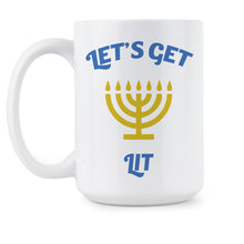 Funny Hanukkah Mugs Lets Get Lit Hanukkah Chanukah Coffee Mugs
