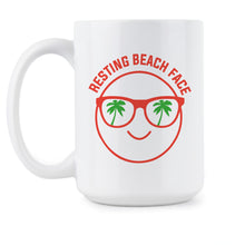 Resting Beach Face Coffee Mug Funny Beach Mugs