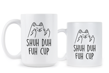 Shuh Duh Fuh Cup Mug Shuh Duh Fuh Cup Rude Cat Funny Ceramic Coffee Mug Cat Giving the Finger Gift
