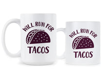 Funny Taco Mug Will Run For Tacos Mug Cute Taco Gifts