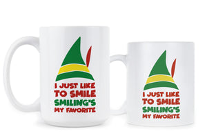 Buddy the Elf Mug I Just Like to Smile Smiling's My Favorite Mug