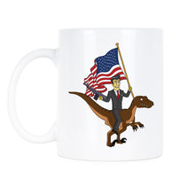 Ronald Reagan Mug Ronald Reagan Riding a Velociraptor Coffee Mug