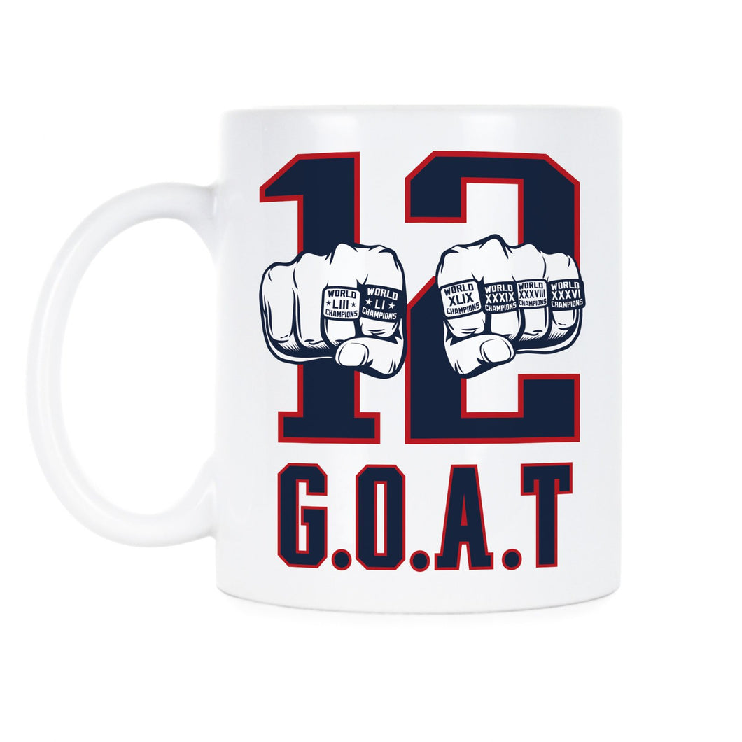 Tom Brady 6 Rings Mug Brady Goat Mug Six Rings Patriots
