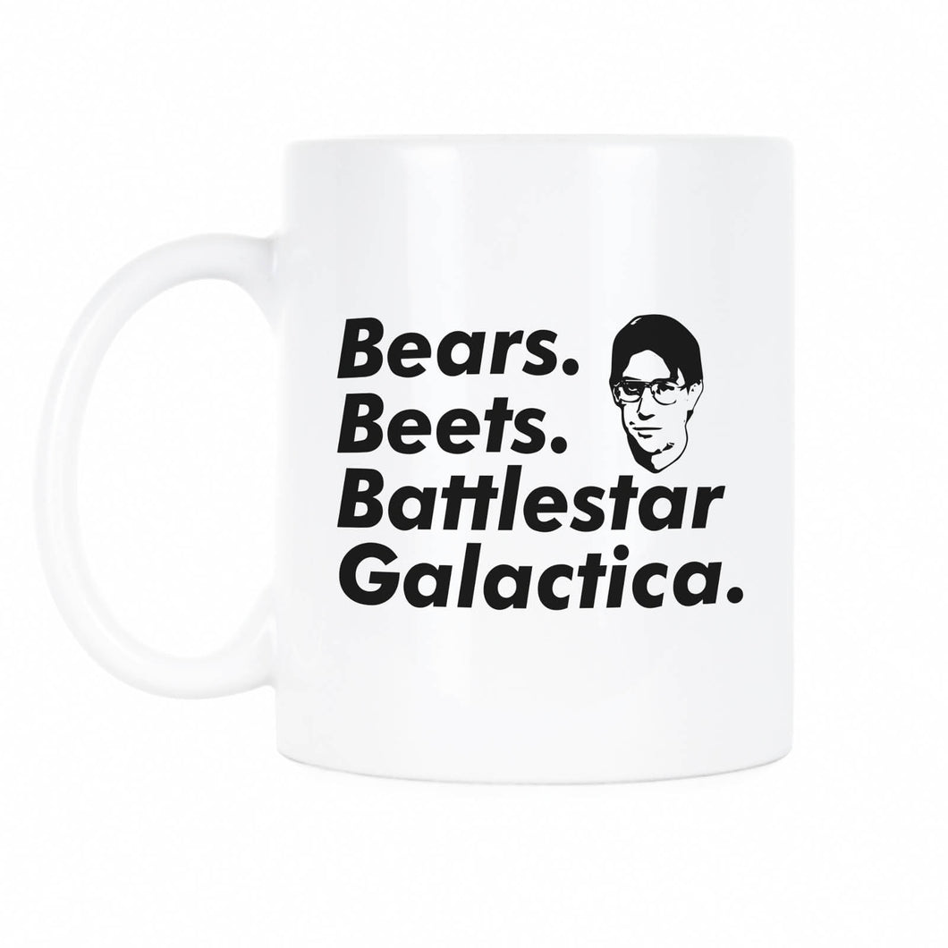 Titles:  Bears Beets Battlestar Galactica Mug Jim Halpert Mug