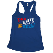Red White and Brew Tank Top Womens Patriotic Beer Tank Top