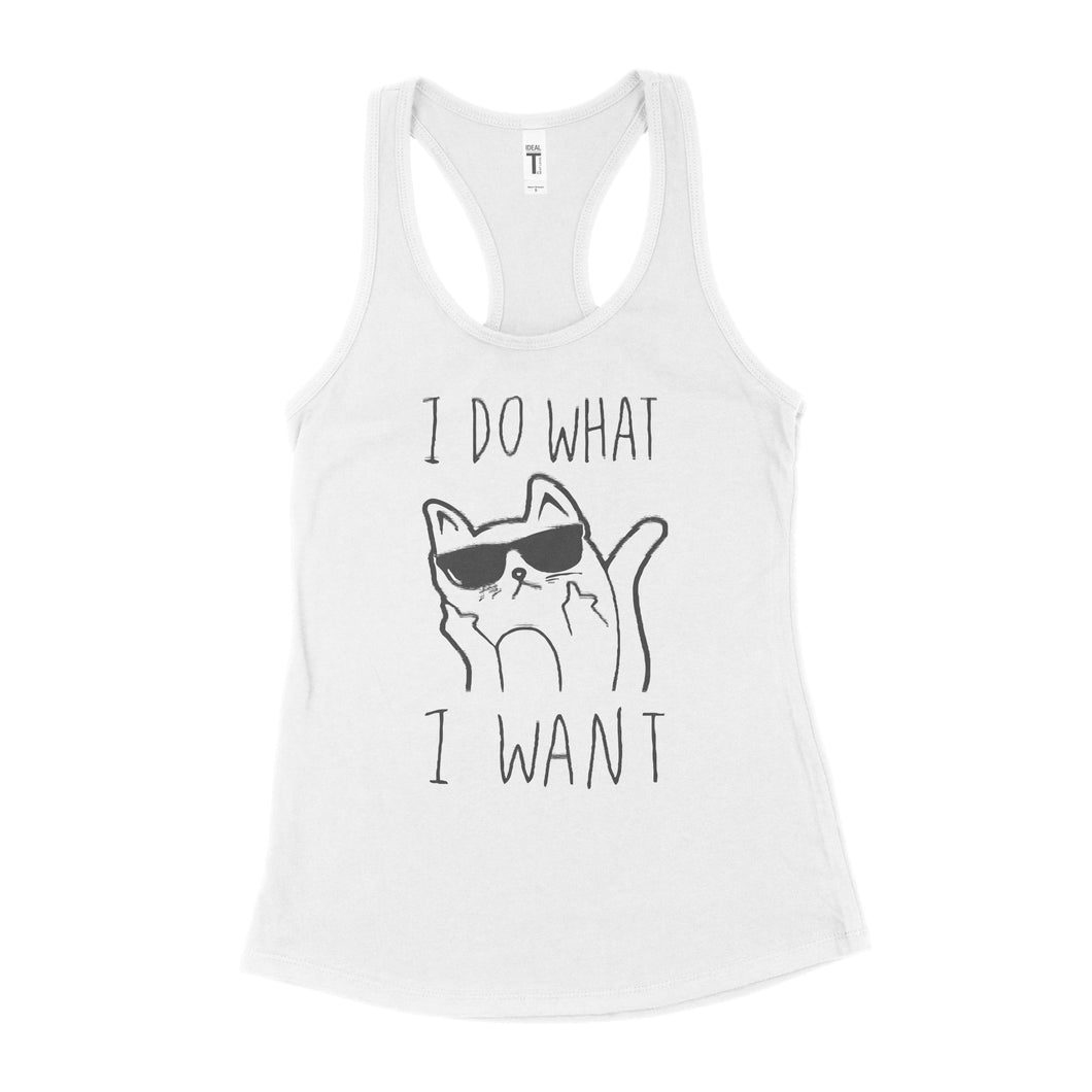 I Do What I Want Cat Tank Top Funny Cat Tank Tops for Women