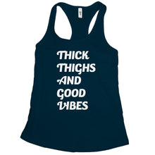Thick Thighs and Good Vibes Tank Funny Workout Tanks for Women