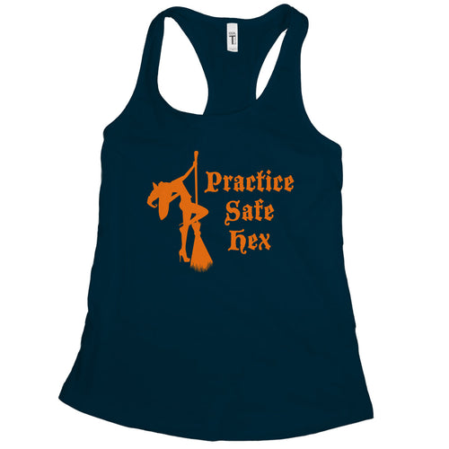 Practice Safe Hex Tank Womens Funny Witch Tank Tops for Women