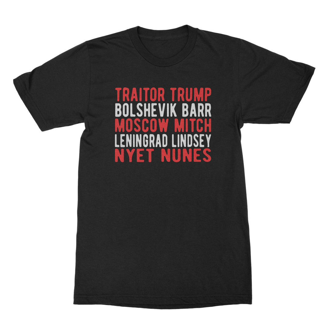 Leningrad Lindsey Tshirt Moscow Mitch Shirt Trump Traitor Bolshevik Barr Nyet Nunes