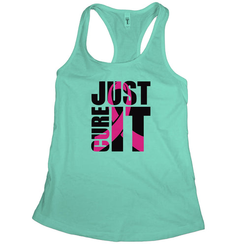 Just Cure It Breast Cancer Awareness Tank Tops for Women Just Cure It