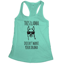 Funny Llama Tank Tops for Women This Llama Doesnt Want Your Drama Tank
