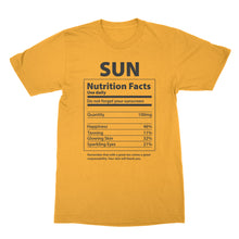 Sun Nutrition Facts Shirt Funny Beach Shirts