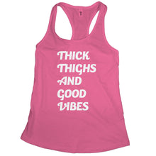 Thick Thighs and Good Vibes Tank Funny Workout Tanks for Women