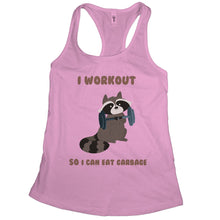 Raccoon Tank Top Women I Workout So I Can Eat Garbage