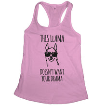 Funny Llama Tank Tops for Women This Llama Doesnt Want Your Drama Tank