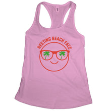 Resting Beach Face Tank for Women Funny Beach Tank Tops for Women