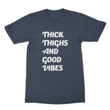 Thick Thighs and Good Vibes Shirt Funny Workout Shirts with Sayings