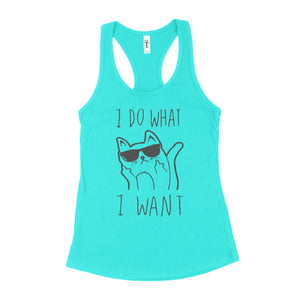 I Do What I Want Cat Tank Top Funny Cat Tank Tops for Women