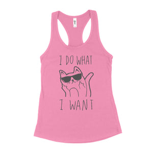 I Do What I Want Cat Tank Top Funny Cat Tank Tops for Women