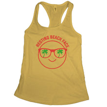 Resting Beach Face Tank for Women Funny Beach Tank Tops for Women