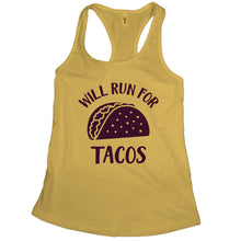 Taco Workout Tank Women Will Run For Tacos Tank Top