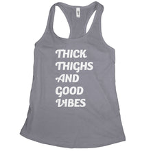 Thick Thighs and Good Vibes Tank Funny Workout Tanks for Women