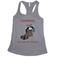 Raccoon Tank Top Women I Workout So I Can Eat Garbage