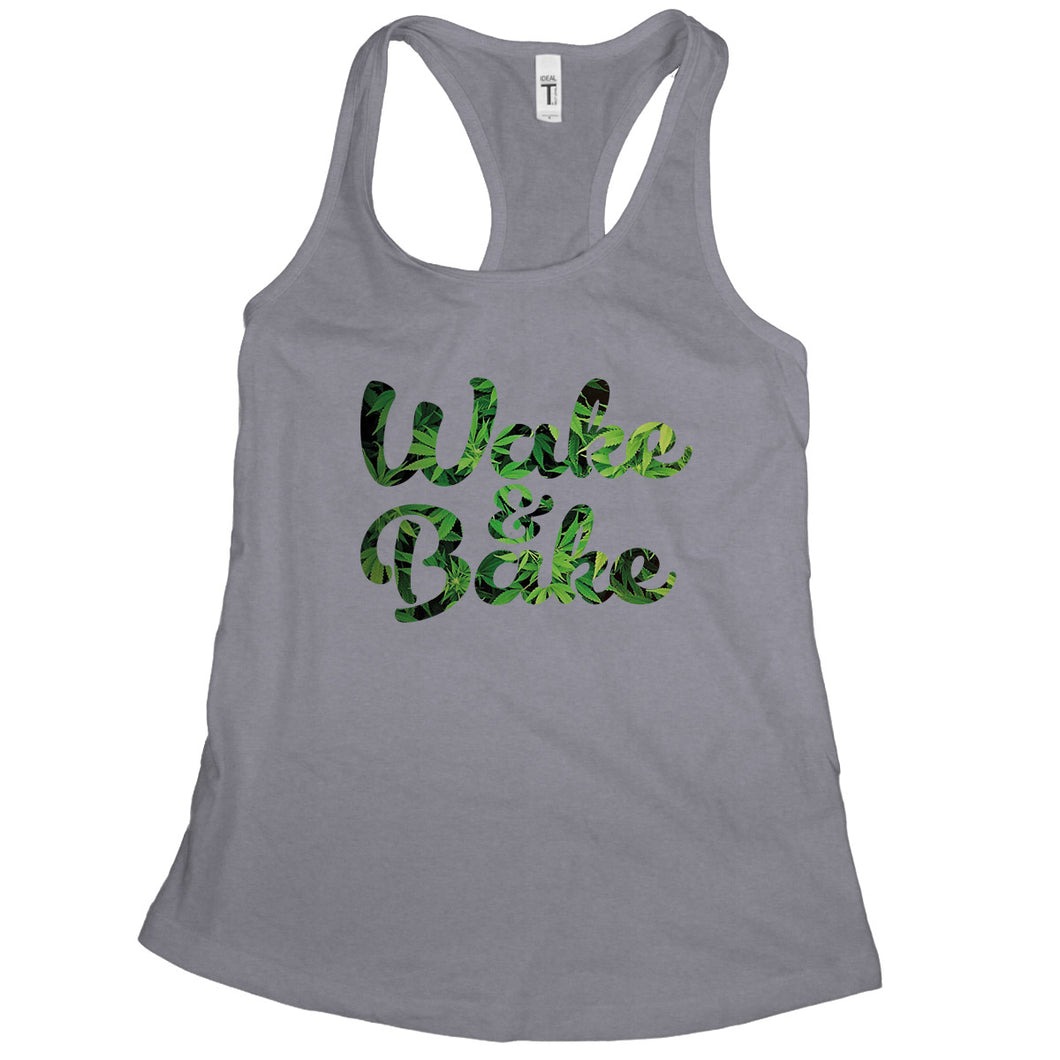 Wake and Bake Tank Top Stoner Tanks for Women Cannabis Clothes for Women