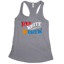 Red White and Brew Tank Top Womens Patriotic Beer Tank Top
