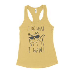 I Do What I Want Cat Tank Top Funny Cat Tank Tops for Women