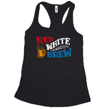 Red White and Brew Tank Top Womens Patriotic Beer Tank Top