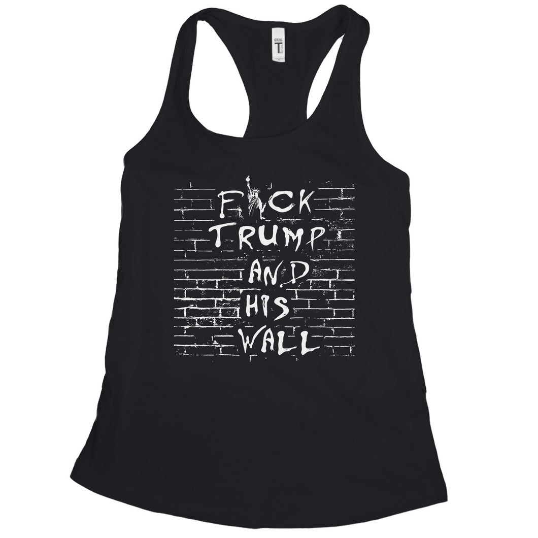 F*ck The Wall Tank Top Anti Trump Tanks for Women Build Bridges Not Walls