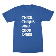 Thick Thighs and Good Vibes Shirt Funny Workout Shirts with Sayings