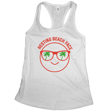 Resting Beach Face Tank for Women Funny Beach Tank Tops for Women