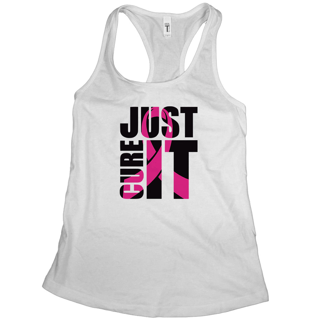 Just Cure It Breast Cancer Awareness Tank Tops for Women Just Cure It
