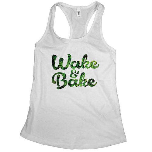 Wake and Bake Tank Top Stoner Tanks for Women Cannabis Clothes for Women