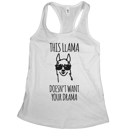 Funny Llama Tank Tops for Women This Llama Doesnt Want Your Drama Tank