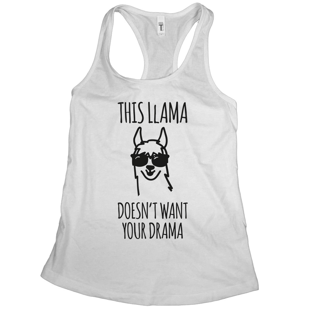 Funny Llama Tank Tops for Women This Llama Doesnt Want Your Drama Tank