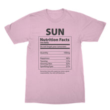 Sun Nutrition Facts Shirt Funny Beach Shirts