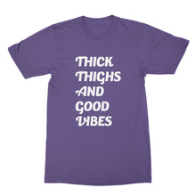 Thick Thighs and Good Vibes Shirt Funny Workout Shirts with Sayings